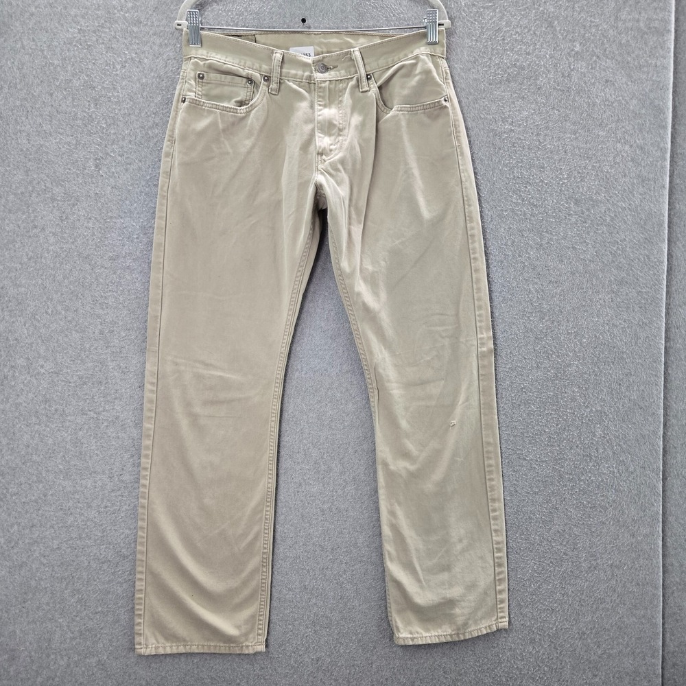 Levi's 514 Men Jeans 32x31 Beige Denim Straight Mid Rise READ